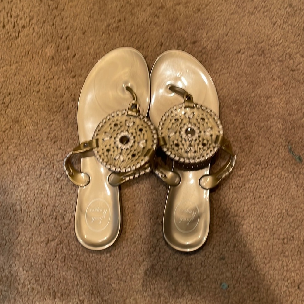 Jack Rodger Gold Jelly Flipflops size 10